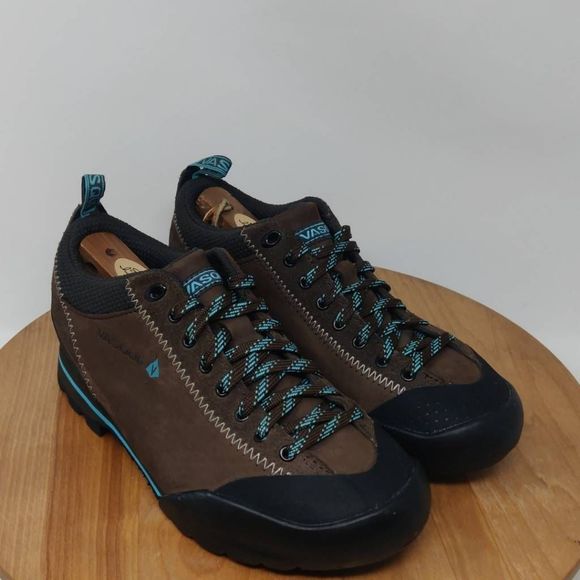 Vasque Rift Hiking Shoes- Womens- Size 7 M- Brown Blue- Low Top-Leather-Sneaker - Picture 10 of 12